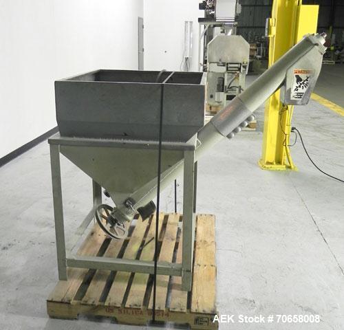 Used IMCS Model Mighty Mite Solid Core Auger Screw Feeder. Has 4" diameter screw 36" long. Carbon steel screw on 45 degree angle. Has 5" x 5" opening. Has 4 cubic foot hopper capacity. Has 1.5 hp, 17...