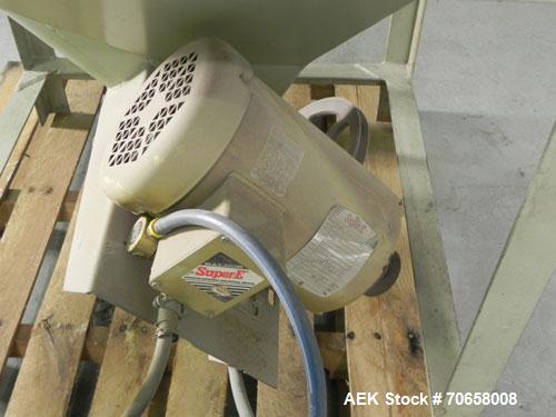 Used IMCS Model Mighty Mite Solid Core Auger Screw Feeder. Has 4" diameter screw 36" long. Carbon steel screw on 45 degree angle. Has 5" x 5" opening. Has 4 cubic foot hopper capacity. Has 1.5 hp, 17...