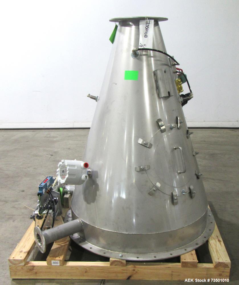 Unused Horizon Bulk Powder feeding system. Originally designed to feed vitamin powders at rates of up to 6,000 lbs per hour. Conveying line parameters: 3"  with 11 gauge OD tubing, Max horizontal dis...