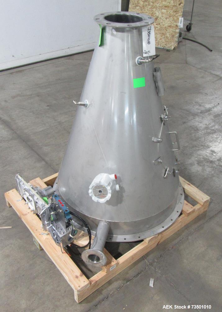 Unused Horizon Bulk Powder feeding system. Originally designed to feed vitamin powders at rates of up to 6,000 lbs per hour. Conveying line parameters: 3"  with 11 gauge OD tubing, Max horizontal dis...