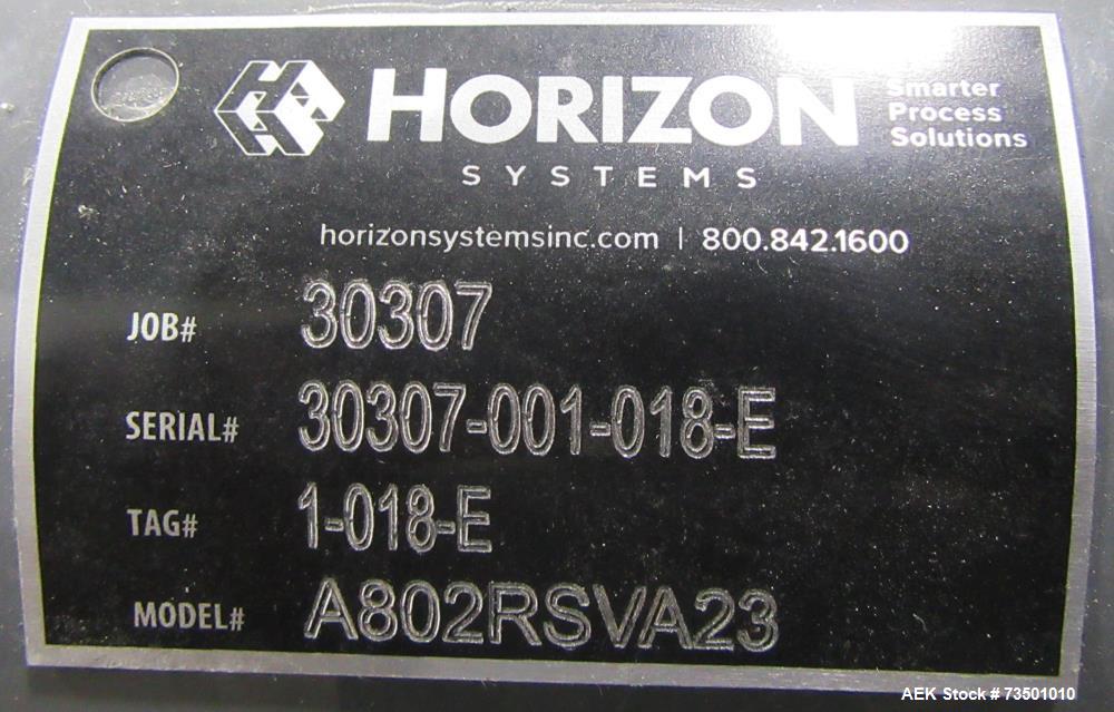 Unused Horizon Bulk Powder feeding system. Originally designed to feed vitamin powders at rates of up to 6,000 lbs per hour. Conveying line parameters: 3"  with 11 gauge OD tubing, Max horizontal dis...