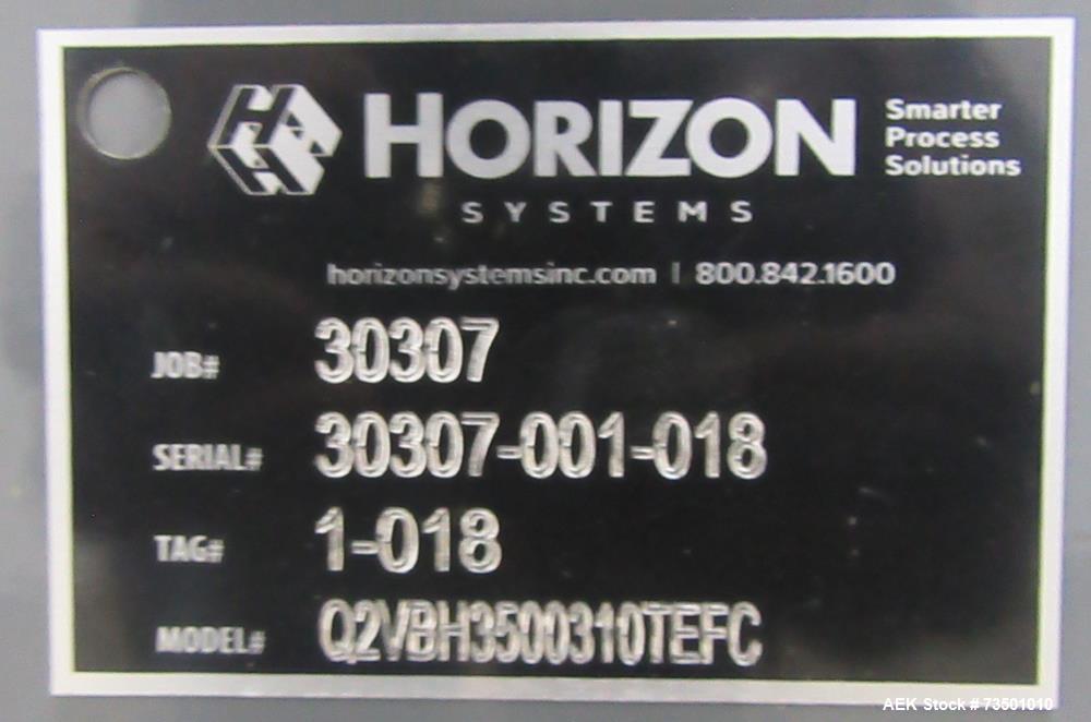 Unused Horizon Bulk Powder feeding system. Originally designed to feed vitamin powders at rates of up to 6,000 lbs per hour. Conveying line parameters: 3"  with 11 gauge OD tubing, Max horizontal dis...