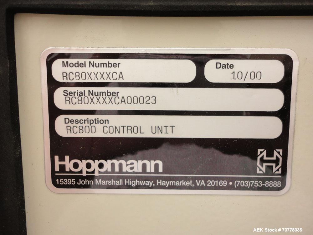 Used Hoppman 12 cuft prefeeder with Hoppman vibratory bowl feeder. Includes Hoppman FS 30 bowl feeder with scallops.