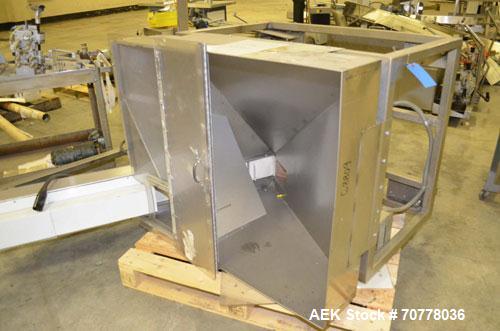 Used Hoppman 12 cuft prefeeder with Hoppman vibratory bowl feeder. Includes Hoppman FS 30 bowl feeder with scallops.