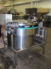 Used Hoppmann Corporation Centrifugal Bowl Feeder, Model FS/25, Stainless Steel. Includes a Hoppmann live bottom prefeeder, model LB-03. Approximate rating up to 325 vials per minute. Mounted on a st...