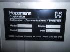 Used Hoppmann Corporation Centrifugal Bowl Feeder, Model FS/25, Stainless Steel. Includes a Hoppmann live bottom prefeeder, model LB-03. Approximate rating up to 325 vials per minute. Mounted on a st...