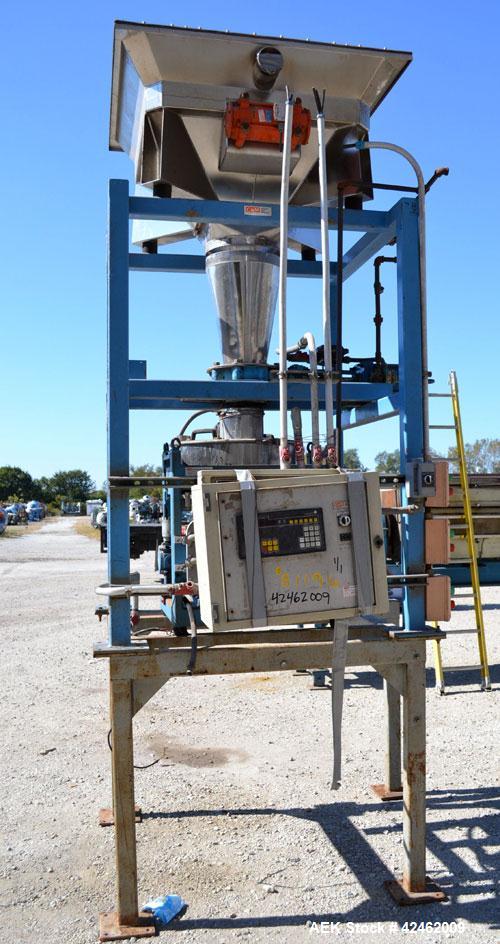 Used Control & Metering Discharge System Consisting Of: (1) Top mounted stainless steel hopper with vibrator, (1) 8’’ air operated slide gate valve, (1) Loss in weight feeder, model H22M/DS-25/75. (1...