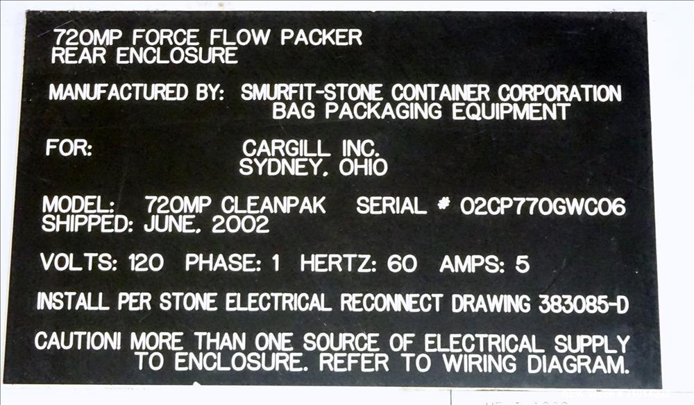 Used Smurfit Stone Bulk Bag Filler, Model 770 GWC CLEAN PAK.