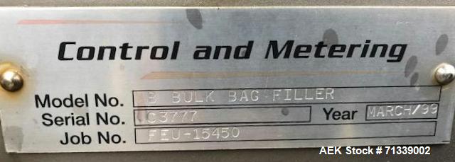 Used- Control and Metering Bulk Bag Filler, Model B. Serial# C3777. No controls, load cells, densification plates, or platfo...