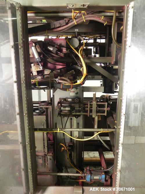 Used Bemis Model 7115E168 Bag Filler with Model 6162A2 Duplex Net Weigh Scale & automated Bemis bag placer with blank bag magazine. Capable of filling bags from 35 to 70 lbs, at speeds up to 18 bags ...