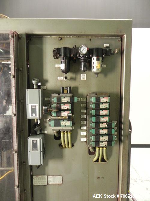 Used Bemis Model 7115E168 Bag Filler with Model 6162A2 Duplex Net Weigh Scale & automated Bemis bag placer with blank bag magazine. Capable of filling bags from 35 to 70 lbs, at speeds up to 18 bags ...