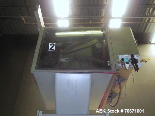 Used- Bemis Model 7115E168 Bag Filler with Model 6162A2 Duplex Net Weigh Scale & automated Bemis bag placer with blank bag m...