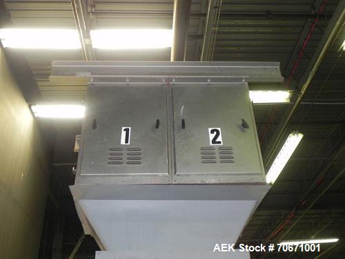 Used Bemis Model 7115E168 Bag Filler with Model 6162A2 Duplex Net Weigh Scale & automated Bemis bag placer with blank bag magazine. Capable of filling bags from 35 to 70 lbs, at speeds up to 18 bags ...