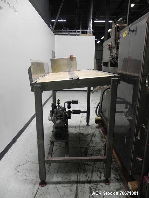 Used- Bemis Model 7115E168 Bag Filler with Model 6162A2 Duplex Net Weigh Scale & automated Bemis bag placer with blank bag m...