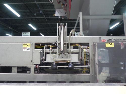 Used Bemis Model 7115E168 Bag Filler with Model 6162A2 Duplex Net Weigh Scale & automated Bemis bag placer with blank bag magazine. Capable of filling bags from 35 to 70 lbs, at speeds up to 18 bags ...
