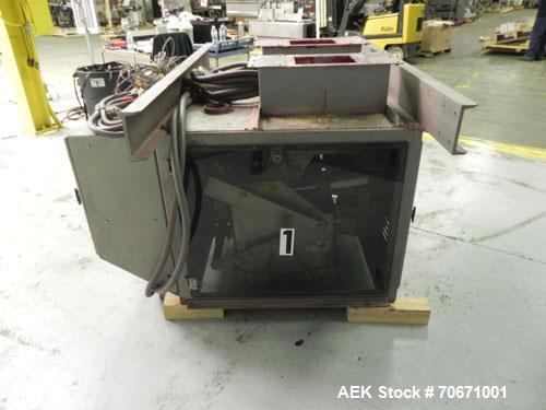 Used- Bemis Model 7115E168 Bag Filler with Model 6162A2 Duplex Net Weigh Scale & automated Bemis bag placer with blank bag m...