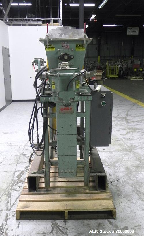 Used Chantland Model 4198-1C Weighmaster II Open Mouth Auger Bag Filler. Machine is rated at up to (5) 50 lb bags per minute. Has Flex-Weigh model HSF load cell for a weight range:  20 lbs to 110 lbs...