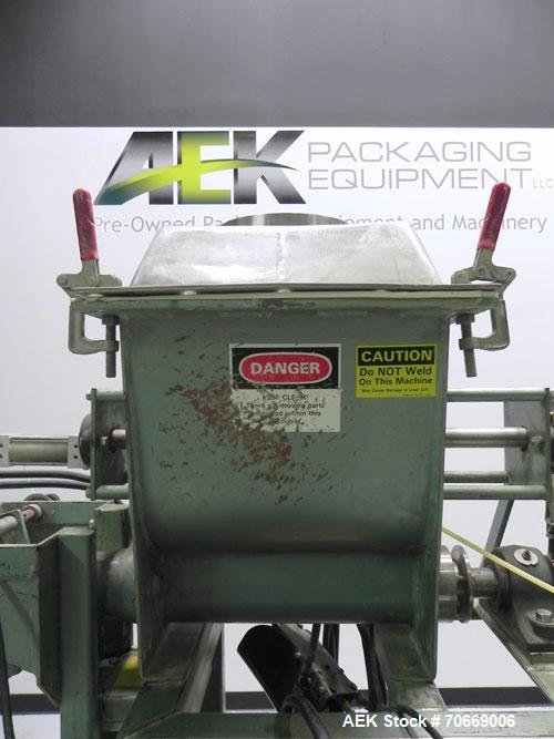 Used Chantland Model 4198-1C Weighmaster II Open Mouth Auger Bag Filler. Machine is rated at up to (5) 50 lb bags per minute. Has Flex-Weigh model HSF load cell for a weight range:  20 lbs to 110 lbs...