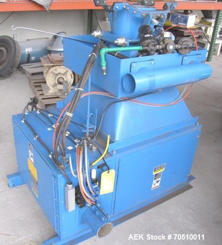 Used Chantland Open Mouth Net Weigh Bagger, Model 4210-2100. 2 stage bulk and dribble product flow. Fill height to the flange, 101". Includes a Thompson Controller with a serial card and special prog...