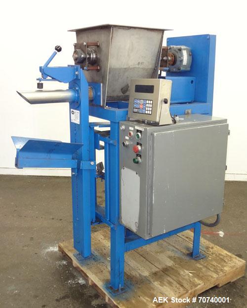 Used ECC Auger Valve Type Auger Bagger, Model 206E. 304 Stainless steel product contact parts. Production rates up to (6) 50 pound bags per minute. Weight range 20 to 110 pounds on bags, 50 to 220 po...