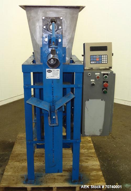 Used ECC Auger Valve Type Auger Bagger, Model 206E. 304 Stainless steel product contact parts. Production rates up to (6) 50 pound bags per minute. Weight range 20 to 110 pounds on bags, 50 to 220 po...
