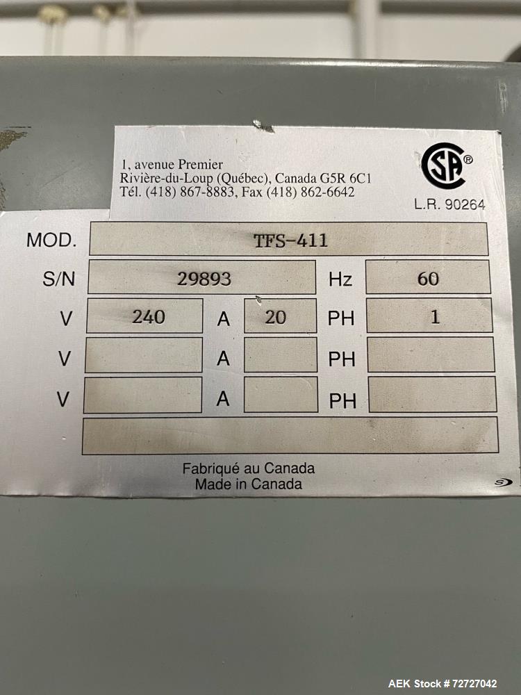 Used Premier Tech TFS-411 Vertical Form, Fill & Seal Machine – 22 BPM