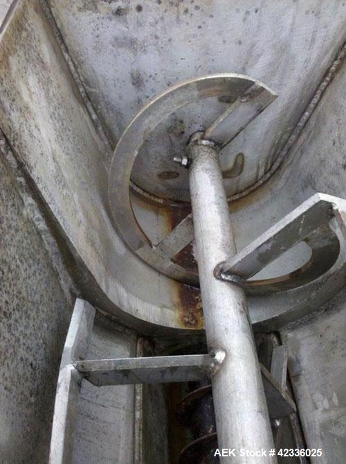 Used Stoker Auger Bag Packer, Model CR. Stainless steel spout, carbon steel auger, agitated feed hopper, 3 hp, 575 volt motor.