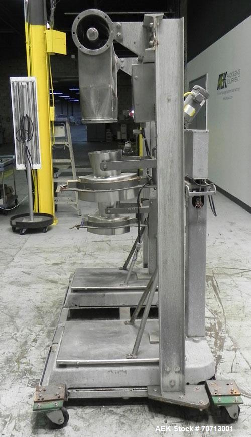 Used Fairbanks Model 41-3132 Double Head Bag Filling and Weighing Machine. Has (2) Fairbanks model 41-3132 scales with capacities of up to 1,000lbs. Filler powered by (1) Baldor 3/4 hp 1140 rpm motor...