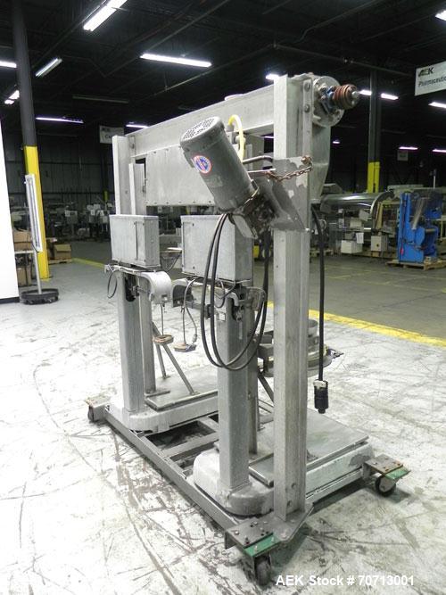 Used Fairbanks Model 41-3132 Double Head Bag Filling and Weighing Machine. Has (2) Fairbanks model 41-3132 scales with capacities of up to 1,000lbs. Filler powered by (1) Baldor 3/4 hp 1140 rpm motor...