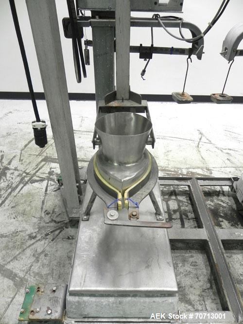 Used Fairbanks Model 41-3132 Double Head Bag Filling and Weighing Machine. Has (2) Fairbanks model 41-3132 scales with capacities of up to 1,000lbs. Filler powered by (1) Baldor 3/4 hp 1140 rpm motor...