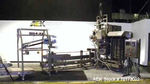 Used Taylor Products TOMP Open Mouth Bag Hanger with APO Bulk Bag Filling Line. Machine is capable of speeds up to 15 bags per minute. Can run paper or poly bags with 300 count magazine. Has a model ...