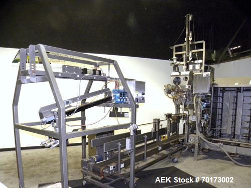 Used Taylor Products TOMP Open Mouth Bag Hanger with APO Bulk Bag Filling Line. Machine is capable of speeds up to 15 bags per minute. Can run paper or poly bags with 300 count magazine. Has a model ...
