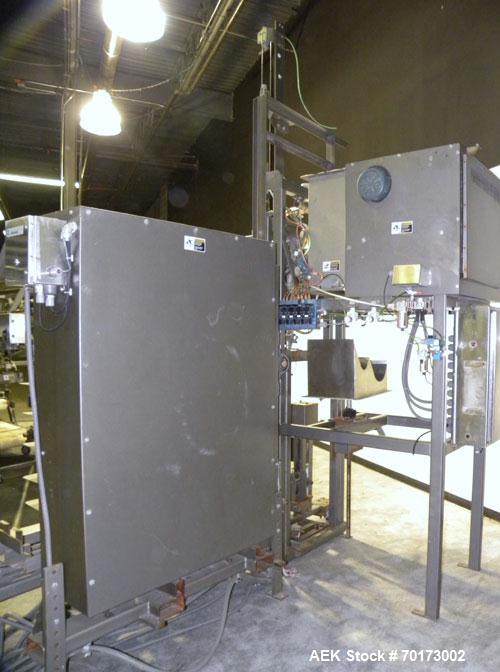 Used Taylor Products TOMP Open Mouth Bag Hanger with APO Bulk Bag Filling Line. Machine is capable of speeds up to 15 bags per minute. Can run paper or poly bags with 300 count magazine. Has a model ...