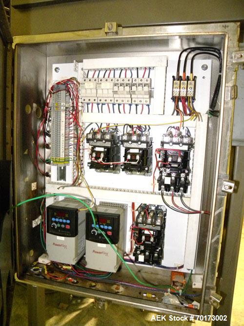 Used Taylor Products TOMP Open Mouth Bag Hanger with APO Bulk Bag Filling Line. Machine is capable of speeds up to 15 bags per minute. Can run paper or poly bags with 300 count magazine. Has a model ...