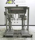Used Fairbanks Model 41-3132 Double Head Bag Filling and Weighing Machine. Has (2) Fairbanks model 41-3132 scales with capacities of up to 1,000lbs. Filler powered by (1) Baldor 3/4 hp 1140 rpm motor...
