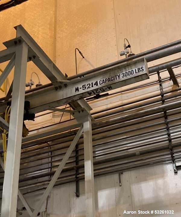 Used 3,000 LB Capacity Stainless Steel Bulk Bag Unloader with Hoist & Incline Conveyor