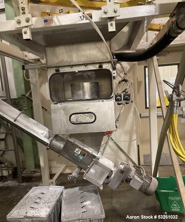 Used 3,000 LB Capacity Stainless Steel Bulk Bag Unloader with Hoist & Incline Conveyor