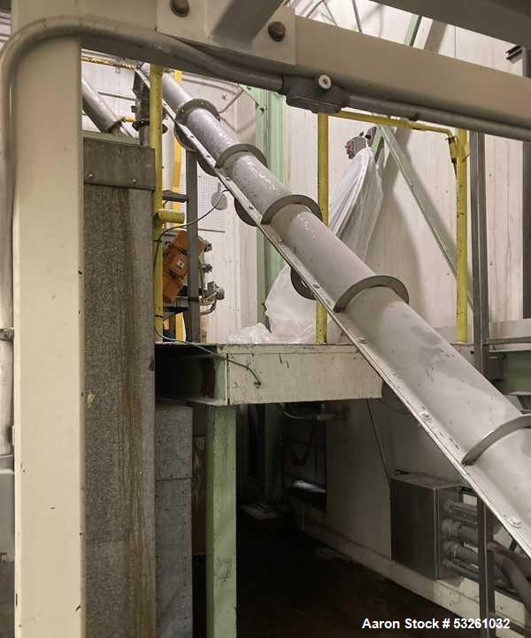 Used 3,000 LB Capacity Stainless Steel Bulk Bag Unloader with Hoist & Incline Conveyor