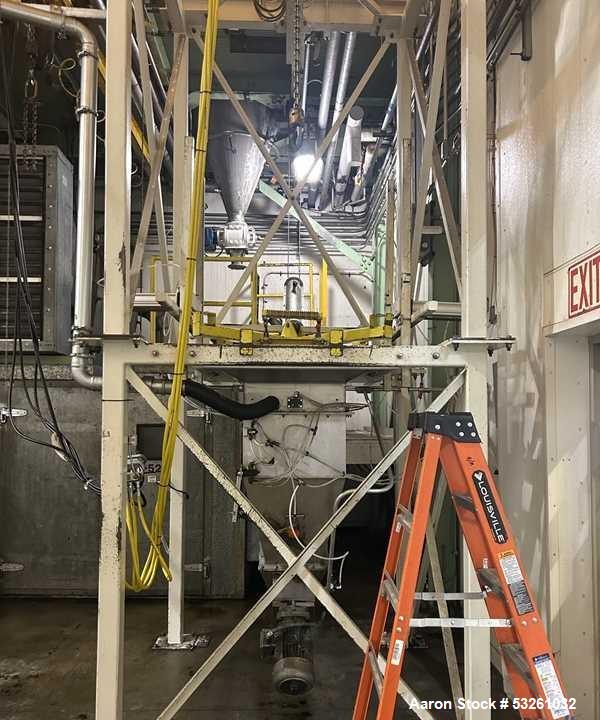 Used 3,000 LB Capacity Stainless Steel Bulk Bag Unloader with Hoist & Incline Conveyor