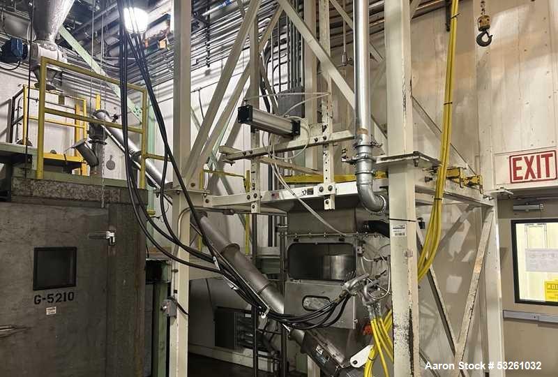 Used 3,000 LB Capacity Stainless Steel Bulk Bag Unloader with Hoist & Incline Conveyor