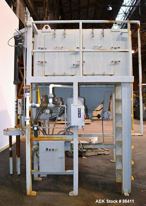 Used Dry Bulk Loading System, Carbon Steel. Consisting of: (1) Approximately 75 cubic foot hopper, 52" wide x 75" long x 40" straight side x coned bottom. (1) 6" diameter x 5' long bottom horizontal ...