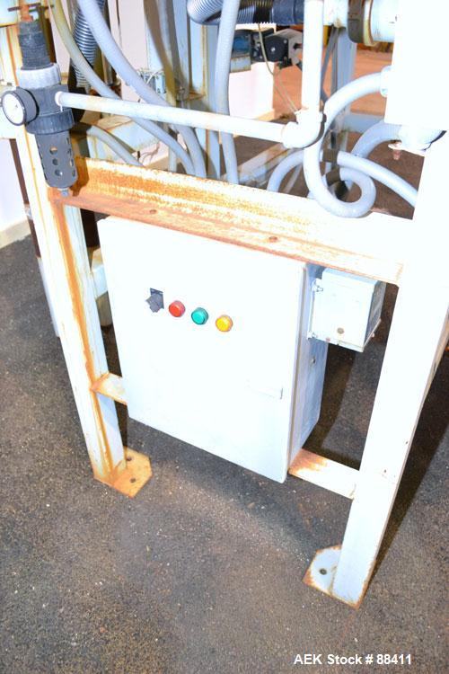 Used Dry Bulk Loading System, Carbon Steel. Consisting of: (1) Approximately 75 cubic foot hopper, 52" wide x 75" long x 40" straight side x coned bottom. (1) 6" diameter x 5' long bottom horizontal ...