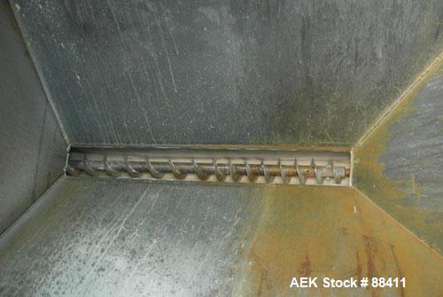 Used Dry Bulk Loading System, Carbon Steel. Consisting of: (1) Approximately 75 cubic foot hopper, 52" wide x 75" long x 40" straight side x coned bottom. (1) 6" diameter x 5' long bottom horizontal ...