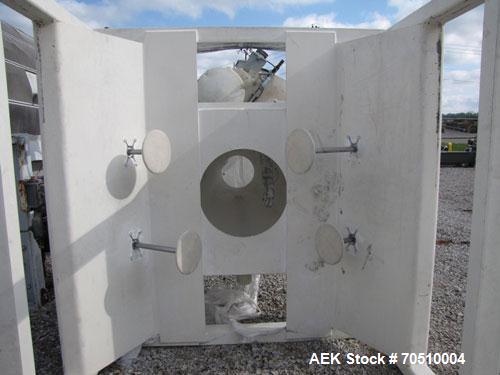 Used Dynamic Air Bulkbuster Bulk Bag Unloader.  I-Beam included with Supersack pickup device.  Four massage paddles for inducing flow.  Dynamic air flow aids air pads in hopper which induces product ...