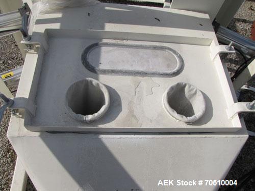 Used Dynamic Air Bulkbuster Bulk Bag Unloader.  I-Beam included with Supersack pickup device.  Four massage paddles for inducing flow.  Dynamic air flow aids air pads in hopper which induces product ...