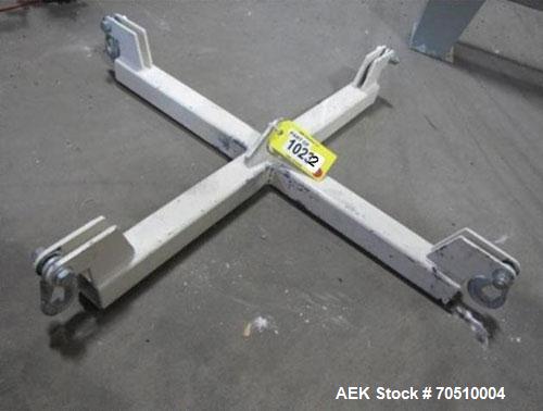 Used Dynamic Air Bulkbuster Bulk Bag Unloader.  I-Beam included with Supersack pickup device.  Four massage paddles for inducing flow.  Dynamic air flow aids air pads in hopper which induces product ...