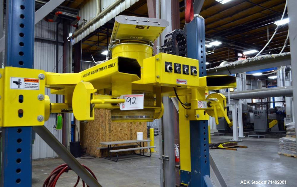 Used Flexicon Bulk Bag Filling System Consisting Of: (2) Twin-Centerpost Bulk Bag Fillers, carbon steel. Manual fill head height adjustment, pneumatically retractable bag hooks, inflatable connector ...