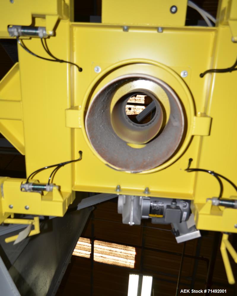 Used Flexicon Bulk Bag Filling System Consisting Of: (2) Twin-Centerpost Bulk Bag Fillers, carbon steel. Manual fill head height adjustment, pneumatically retractable bag hooks, inflatable connector ...