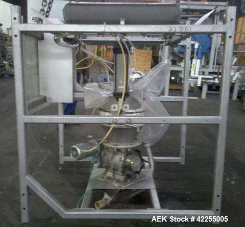Used Flexicon Bulk Bag Unloading Station, model BFC, stainless steel. Yale electric hoist, model MDT02, 2000# capacity, .25 hp, 230/460 volt hoist motor, pneumatic bottom bag tappers, TELE-TUBE teles...