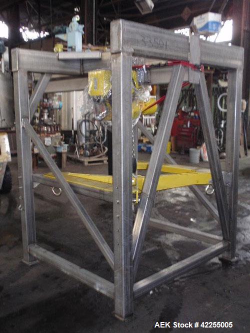 Used Flexicon Bulk Bag Unloading Station, model BFC, stainless steel. Yale electric hoist, model MDT02, 2000# capacity, .25 hp, 230/460 volt hoist motor, pneumatic bottom bag tappers, TELE-TUBE teles...